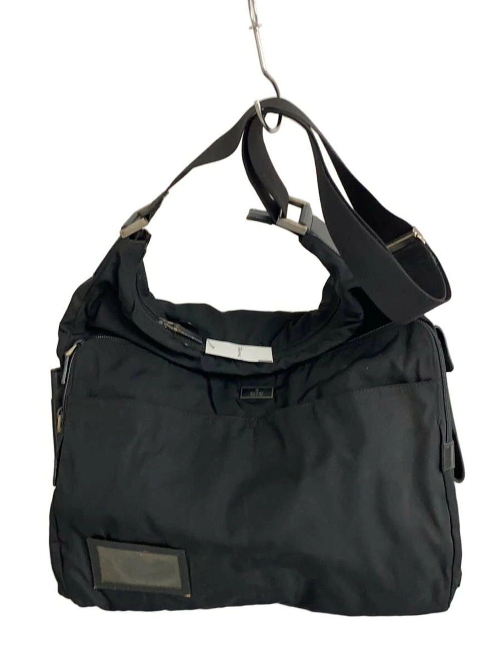 Gucci messenger bag leather trimmed hobo Black